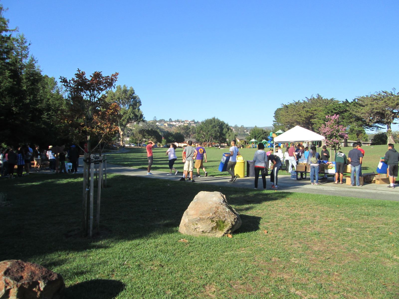 Volunteers gather and prepare for the Coastal Cleanup Day