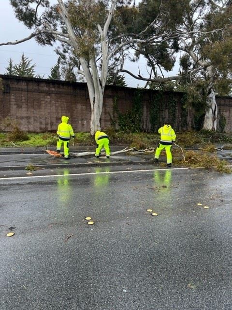 Storm Crews Working on Road 