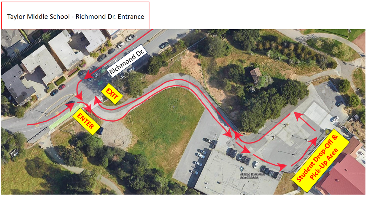 Taylor Middle School - Richmond Drive Entrance Map
